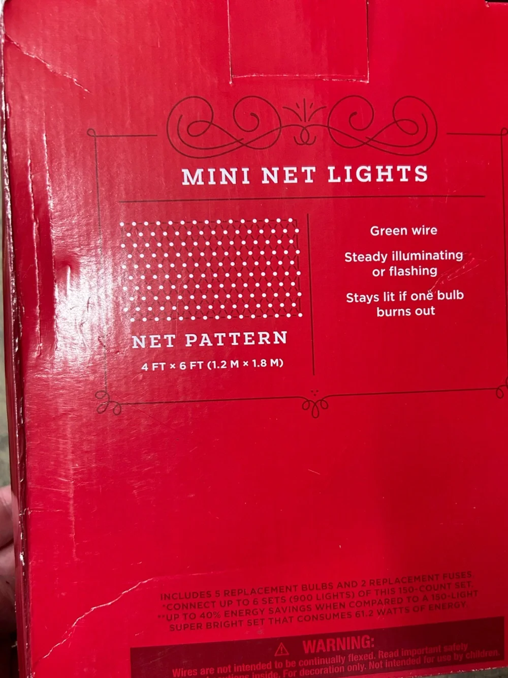 Wondershop Lights - Mini Clear Incandescent 150 lights NWT 4’ x 6’ Net Size 2 bx